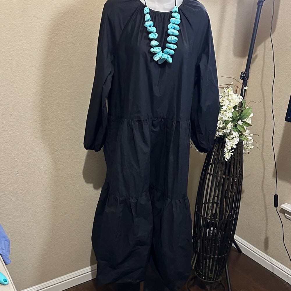 Size XS H&M Black Long Sleeve cotton Dress box 3 - Picture 2 of 10
